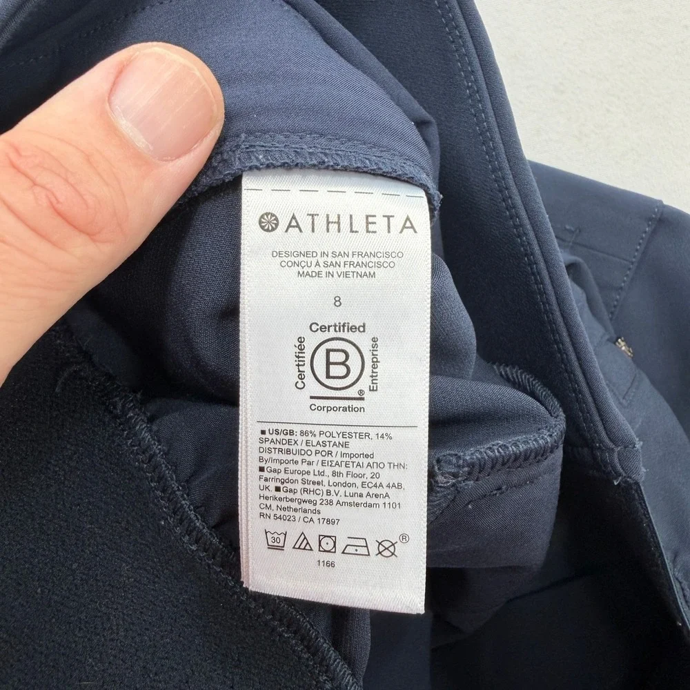 Athleta Cargo Pants Headlands Hybrid Trek Navy Blue Women Size 8